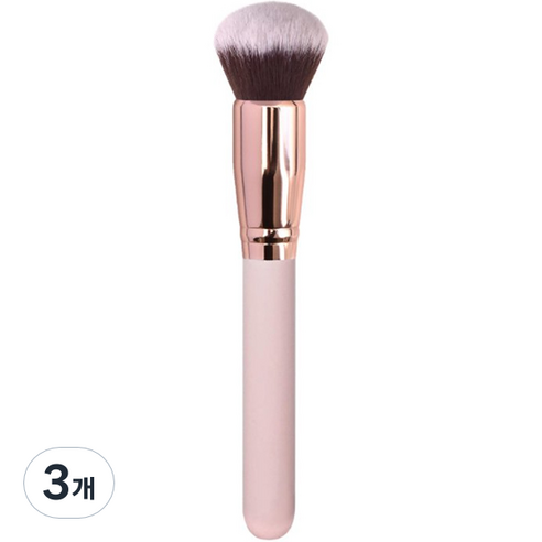 미니맥시 꼼꼼하게 발리는 파운데이션 브러쉬, 둥근형 핑크, 3개