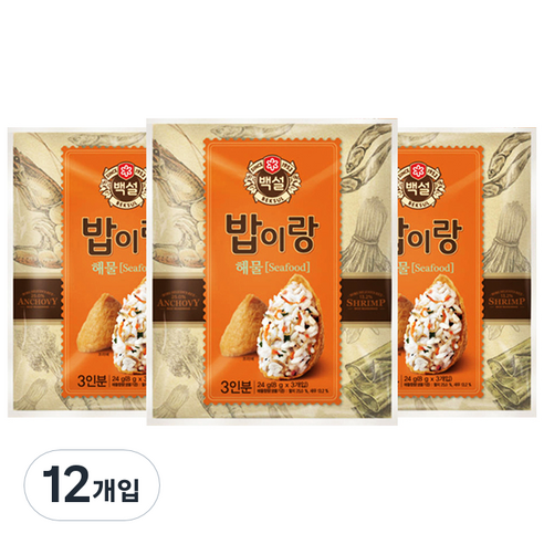 백설 밥이랑 해물, 24g, 12개입