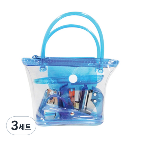 DA MAO 미니문구세트 BAG형 블루, 3세트