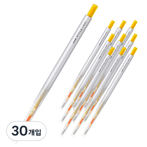 스타일핏 유니 단색펜 UMN-139 0.38mm, 골든옐로우, 30개입