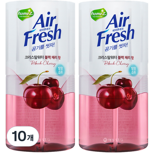 홈즈 에어후레쉬 크리스탈워터 방향소취 블랙 체리 향 본품, 400ml, 4개