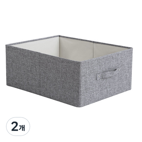 마켓감성 부직포 드레스룸 장롱 정리함, 그레이, 대(47 x 37 x 21 cm), 2개