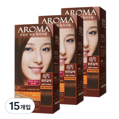 에네스티 아로마 염모제 멋내기용, 5/1 밝은갈색, 15개입