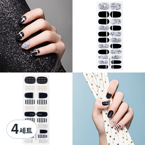 레이디던 UV 젤 네일 스티커 2p + 미니파일 2p, NO 011 + NO 012, 4세트