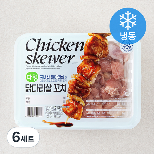 다향오리 닭다리살 꼬치 300g + 데리야끼소스 100g 세트 (냉동), 6세트