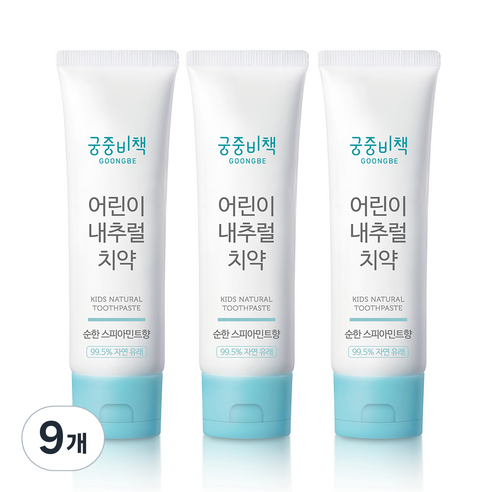 궁중비책 어린이 내추럴 치약 스피아민트향, 80g, 9개