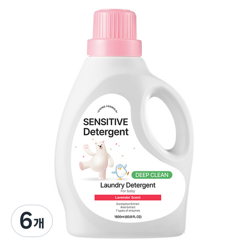 생활공식 센서티브 유아용 세탁세제, 1.8L, 6개