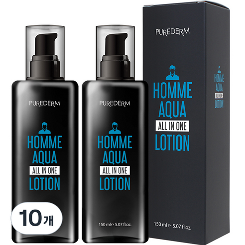 퓨어덤 남성용 옴므 아쿠아 올인원 로션, 150ml, 10개