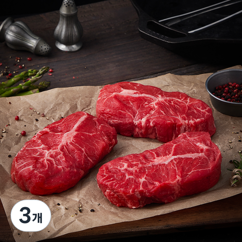 미국산 메가 부채살 스테이크용 (냉장), 600g, 3개