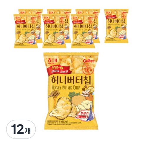 해태제과 허니버터칩, 60g, 12개