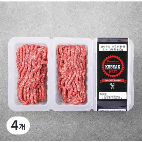 코빅푸드 호주산 냉장 간편 다짐육 소고기 (냉장), 600g, 4개
