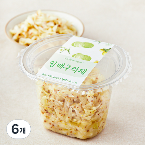 저스트그린 양배추 라페, 200g, 6개