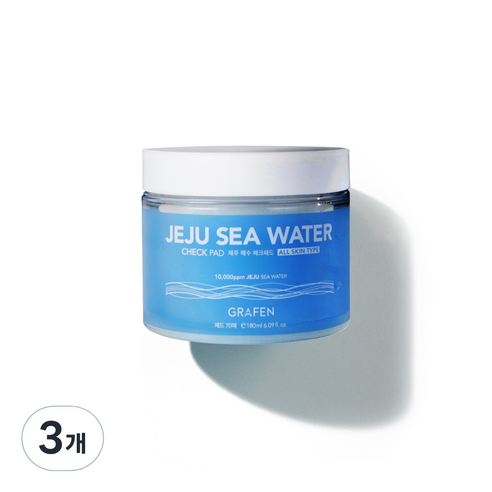 그라펜 제주해수 체크패드 70p, 180ml, 3개
