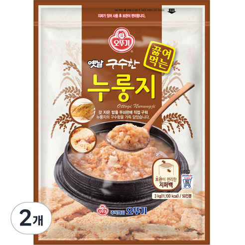 오뚜기 구수한 끓여먹는 누룽지, 3kg, 2개
