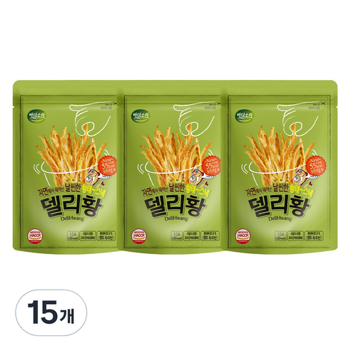 바다소리 델리황 황태스낵 오리지널뉴, 15g, 15개