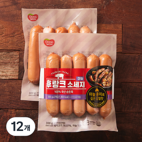 동원 마늘 후랑크, 300g, 12개