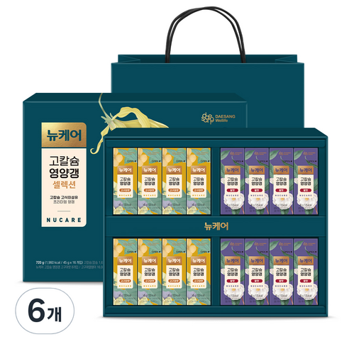 뉴케어 고칼슘 영양갱 셀렉션 16p + 쇼핑백, 720g, 6개