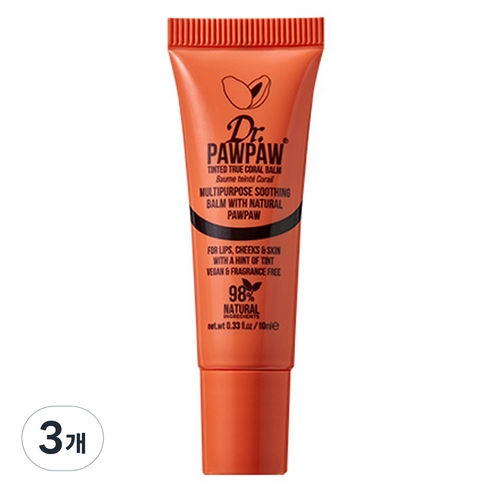 닥터포포 틴티드 트루 코랄 컬러밤 립밤 10ml, 3개
