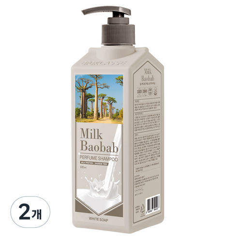 밀크바오밥 퍼퓸샴푸 화이트솝, 500ml, 2개