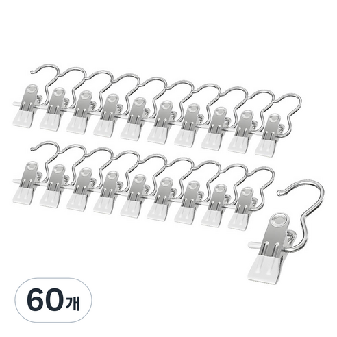 살림의기술 논슬립 외집게 옷걸이, 크림, 60개
