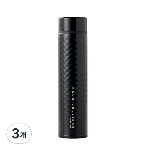 오슬로 컬리넌 텀블러, 블랙, 200ml, 3개