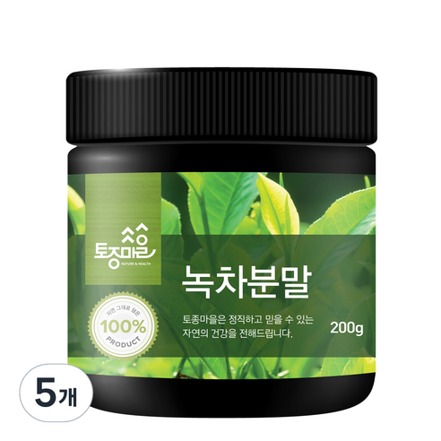토종마을 녹차분말, 200g, 5개