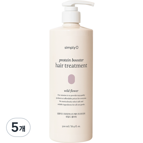 심플리오 프로틴부스터 헤어트리트먼트 와일드 플라워, 5개, 500ml