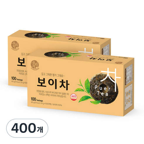 우리차 송원식품 보이차, 0.6g, 100개입, 4개