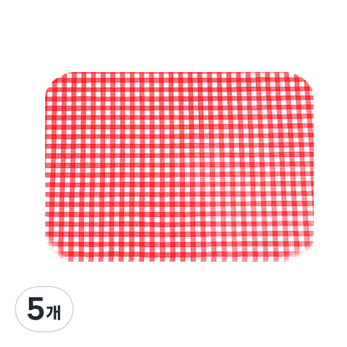 더해피 방수 시트 라운드 체크 레드, 5개