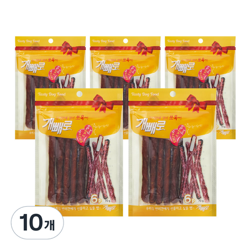 개빼로 콜라보 강아지 껌 6p 70g, 오리고기 + 소가죽 혼합맛, 10개