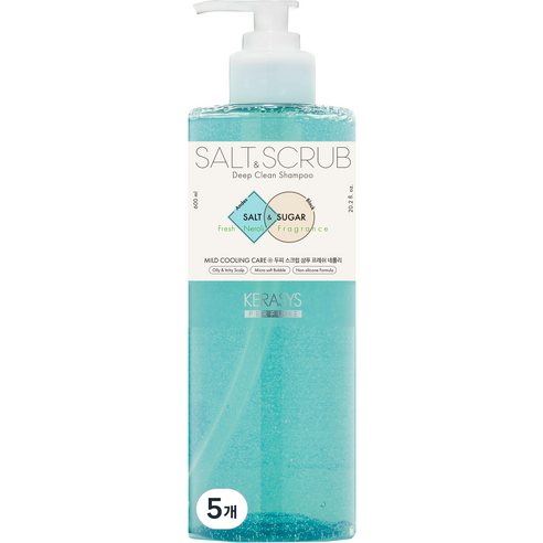 케라시스 두피 스크럽 소금 샴푸 프레쉬 네롤리향, 600ml, 5개