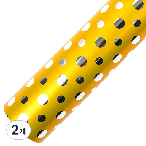 코코플러스 더블도트 롤 포장지 37.5cm x 17m, 옐로우, 2개