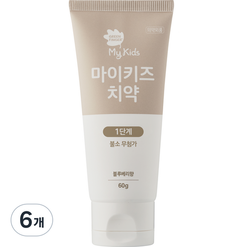 그린핑거 마이키즈 치약 1단계, 60g, 6개