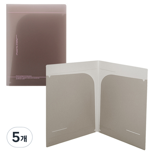 모닝글로리 도톰한 투포켓 파일, 그레이, 5개