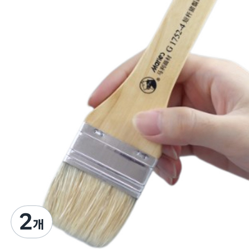 리라 미술 핸드 페인팅 유화 브러쉬, 4호, 2개