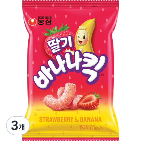 바나나킥 딸기, 60g, 4개