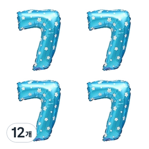 숫자 은박 풍선 소, 별블루 7, 12개