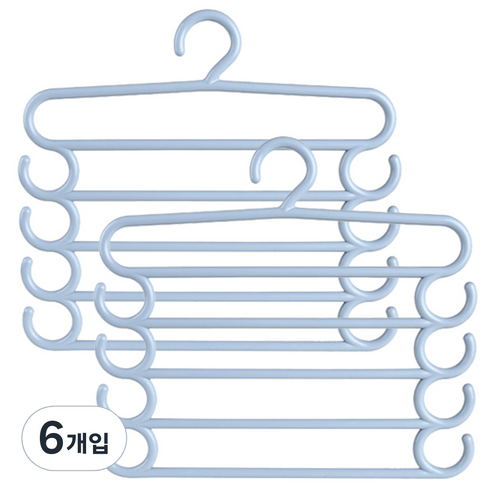 마켓감성 다기능 바지걸이, 블루, 6개