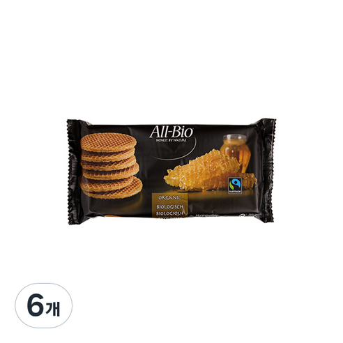 올바이오 허니 스트룹 와플 6p, 175g, 6개