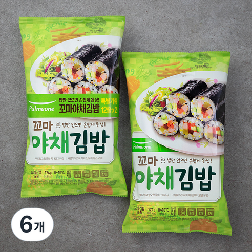 풀무원 꼬마 야채김밥 세트, 124g, 6개
