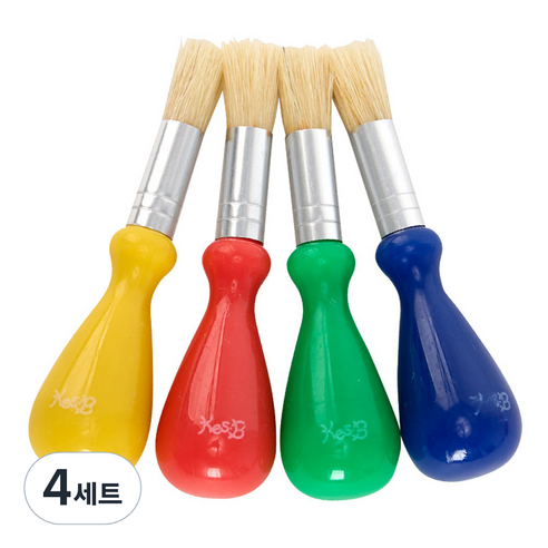 캐스비 아트스쿨 물방울 유아붓 4종, 혼합색상, 4세트