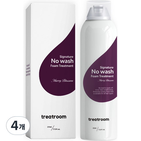 트리트룸 시그니처 노워시 폼 트리트먼트 메리블라썸향, 211ml, 4개