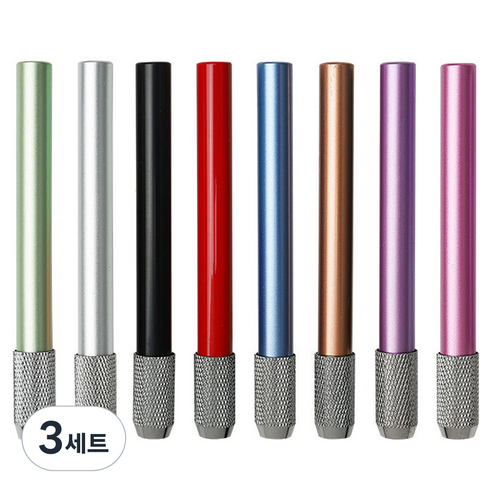마다꾸미 몽땅 연필 익스텐더 홀더 컬러 연필깍지 단색 8종 세트, 혼합색상, 3세트