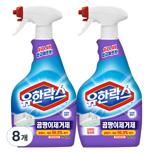 유한락스 곰팡이제거제, 750ml, 8개