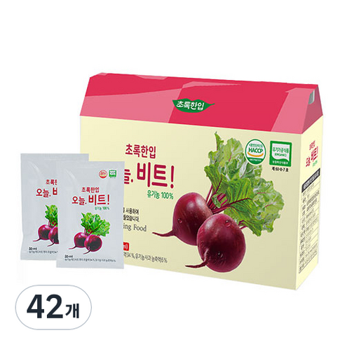 초록한입 오늘 비트 건강즙, 42개, 80ml