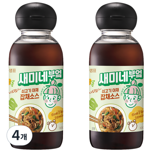 샘표 새미네부엌 쇠고기 야채 잡채소스, 4개, 300ml