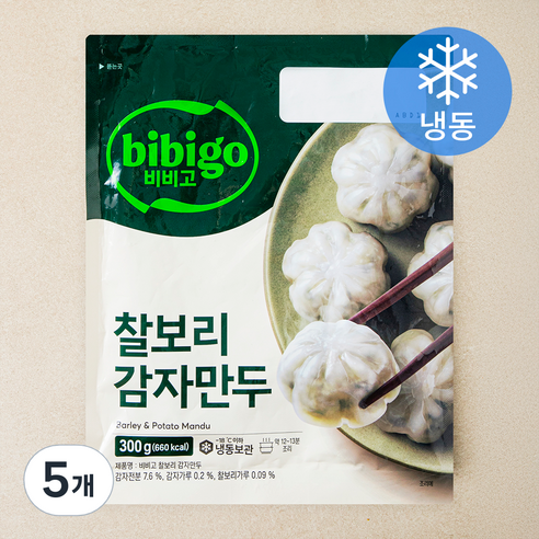 비비고 찰보리 감자만두 (냉동), 300g, 5개