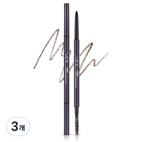 브이디엘 엑스퍼트 스키니 브로우 펜슬 0.05g, 02 그레이브라운, 3개