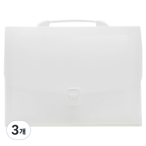 라니샵 손잡이 파일케이스 서류13칸 바인더, 화이트, 3개