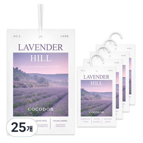 코코도르 퍼퓸 샤쉐 옷장 방향제 L 라벤더 힐, 20g, 25개